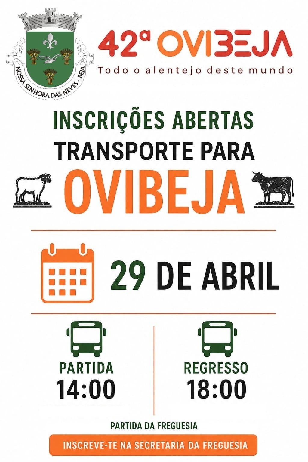 Transporte para visita à 42.ª Ovibeja