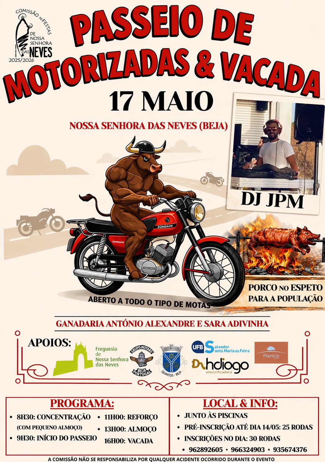 Passeio de Motorizadas e Vacada