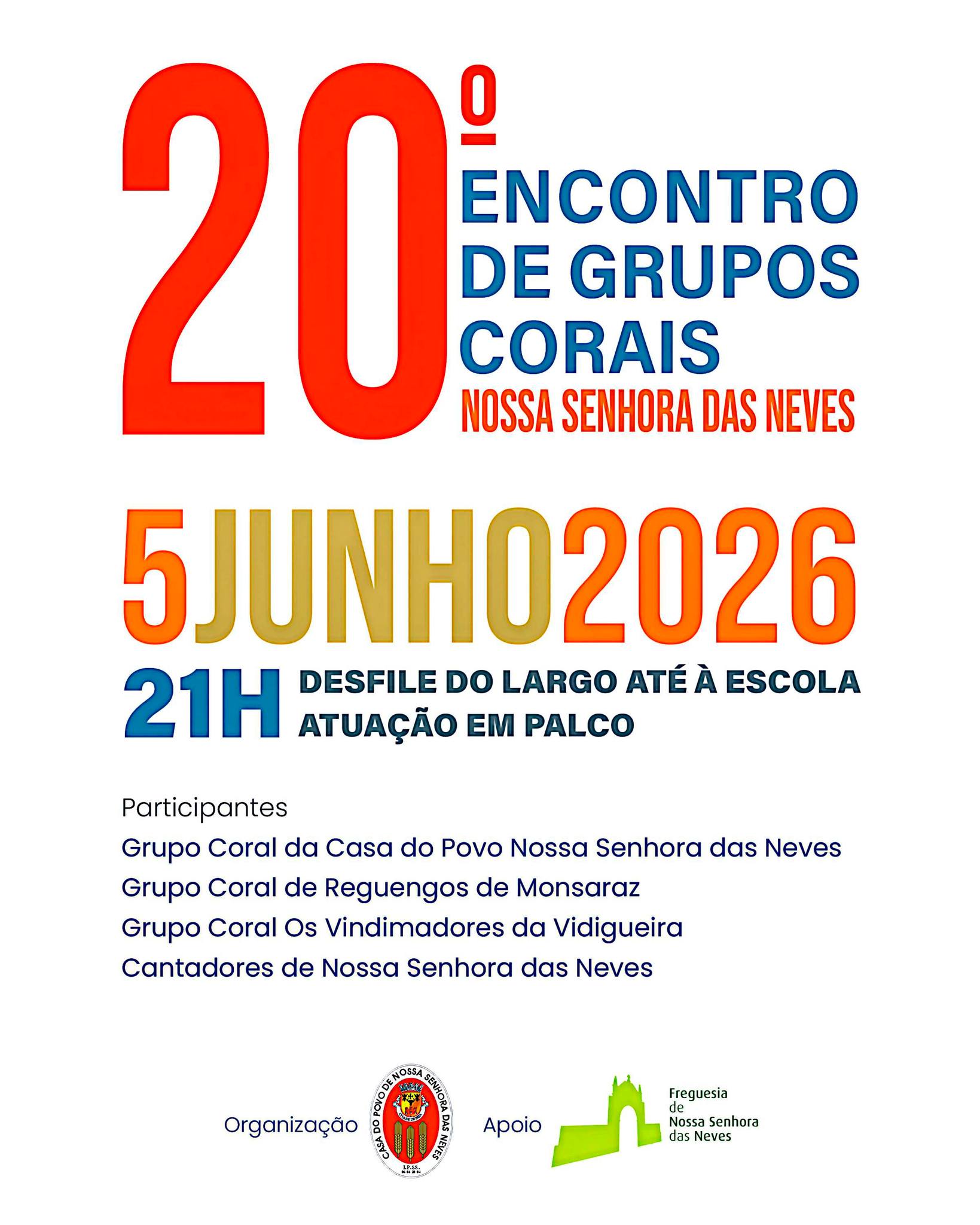 Apoio à Divulgação: 20.º Encontro de Grupos Corais Nossa Senhora das Neves