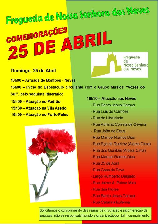 Programa das Comemorações do 25 de Abril